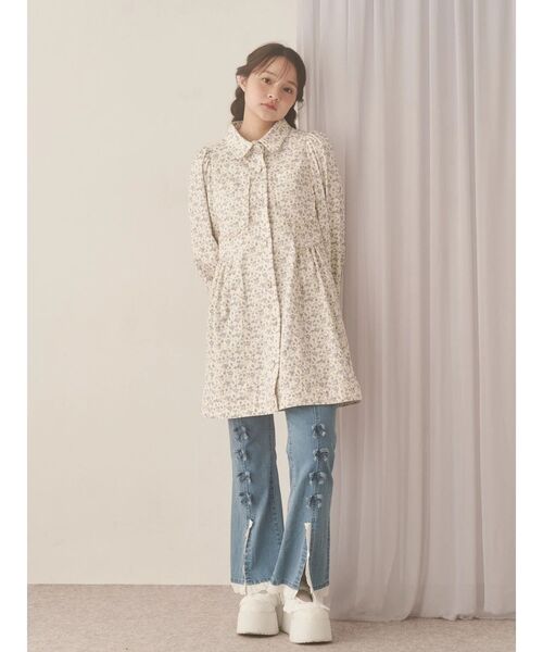 ribbonスリムフレアデニムパンツ（デニムパンツ）｜merry jenny