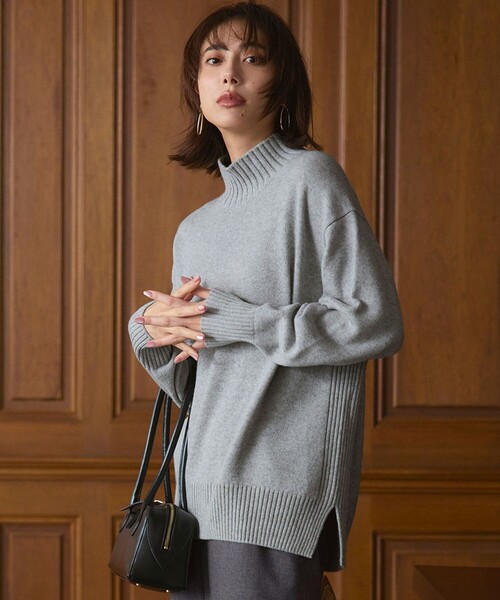 カシミヤブレンド ハイネック ニット（ニット/セーター）｜23区 S