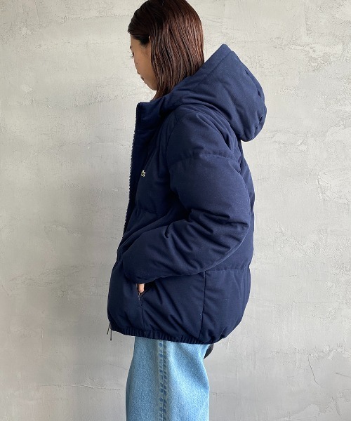 セール】[LACOSTE/ラコステ] ワンポイント刺繍ロゴ ピケフードダウン