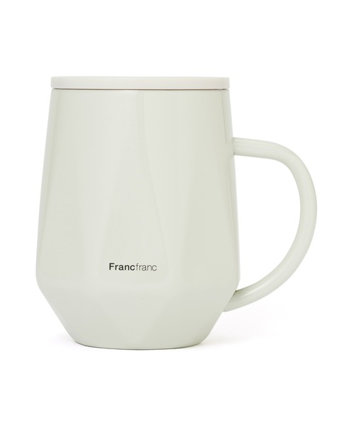 フタ付き ステンレスサーモマグ 320ml ダイヤ ホワイト（グラス