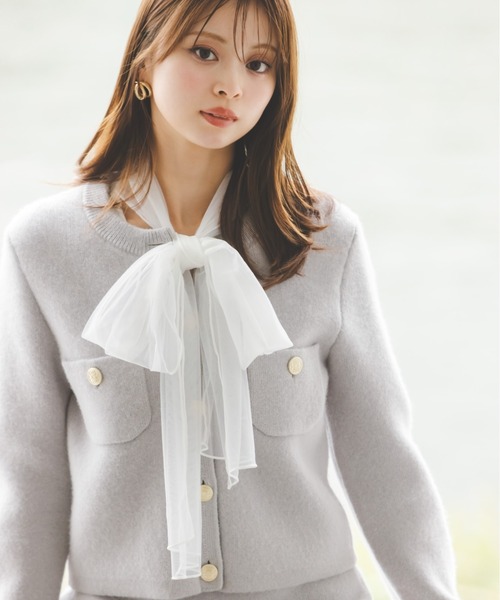 セール】フォックスニットジャケット（ノーカラージャケット）｜SNIDEL