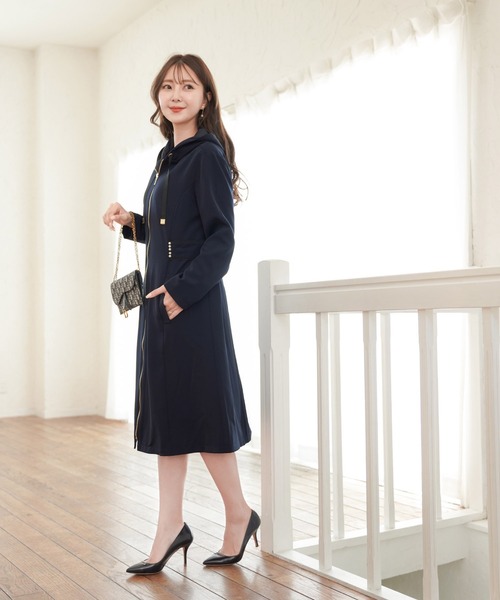 パール付き ウエストベルト ロング マウンテンパーカー（マウンテン