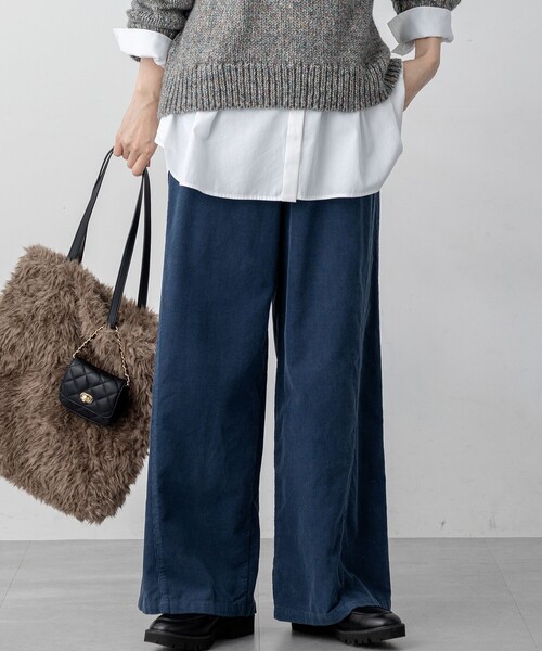 セール】コットン コーデュロイ ワイド パンツ（その他パンツ）｜23区