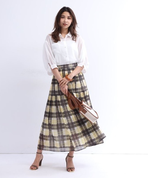 JUSGLITTY（ジャスグリッティー）の「シアーチェックプリーツスカート