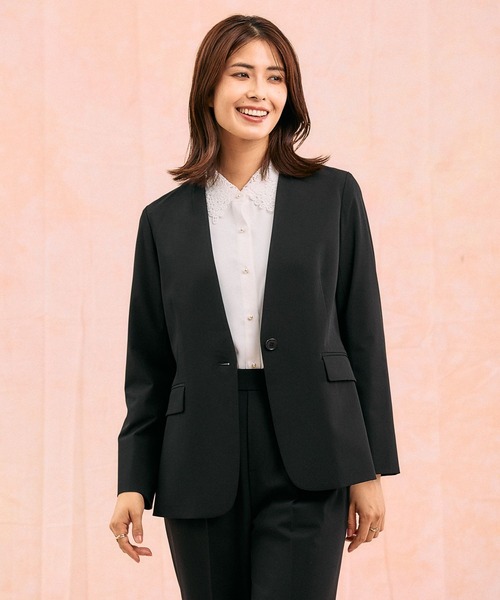 ウツクシルエットノーカラージャケット/581021（ノーカラージャケット