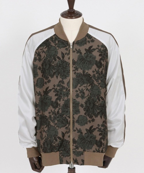 mj11349- フラワープリントルーズシルエットスカジャン(JIH-R1145