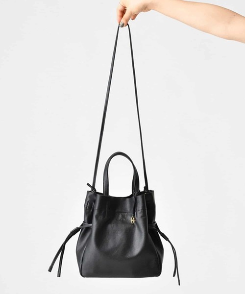 セール】ROROL(ロロル)レザーミニ巾着トート（ショルダーバッグ