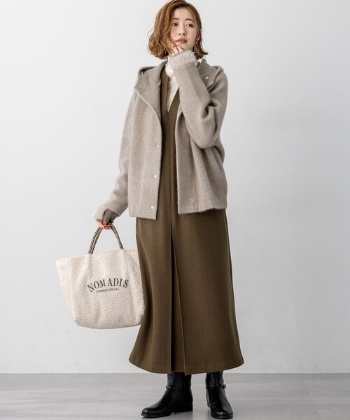 セール】ウールミルドジャージー ボックスタック ジャンパースカート