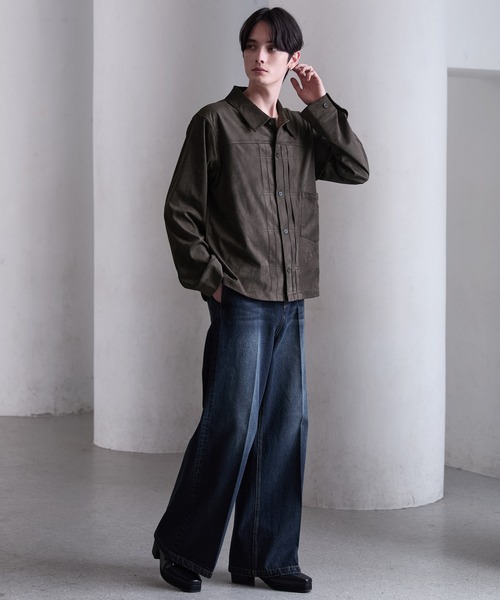 CLEL】Double Tech Fade Trucker Design Shirt / ダブルテックフェード