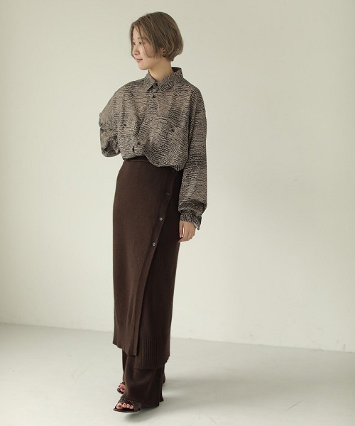 TODAYFUL（トゥデイフル）の「ラップラウンドニットスカート（スカート