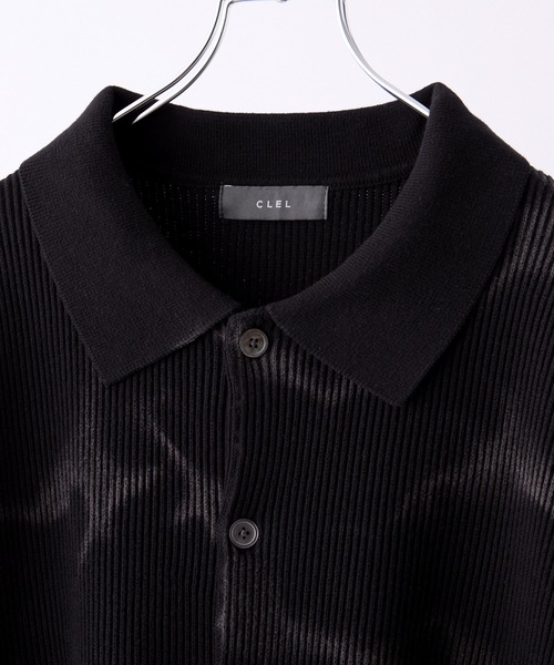 CLEL】Basic/Spray Rib Knit Shirt Cardigan / ベーシック/スプレー畦