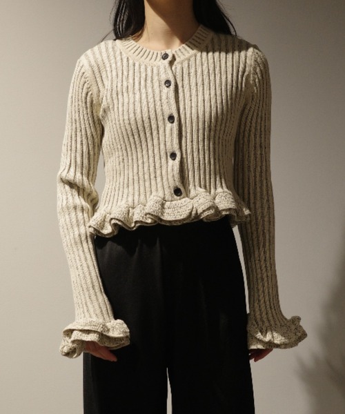 CLANE（クラネ）の「CLANE W FACE SHORT FRILLED KNIT TOPS（ニット