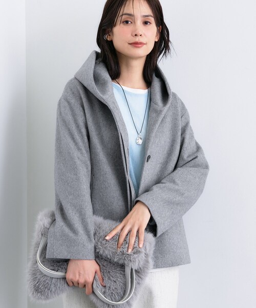 ◇【軽やか／ゆったり】ウール混ショートトレンチコート（トレンチ