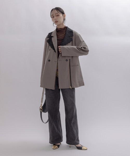 レースカラー ジップ ダブルジャケット Eimee Law│Eimee Law