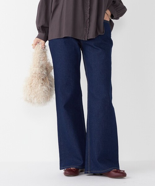 セール】SHIPS Colors:〈洗濯機可能〉フレア デニム◇（デニムパンツ