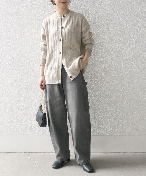 WEB限定】SHIPS any:〈手洗い可能〉ヤク ケーブル クルーネック ニット