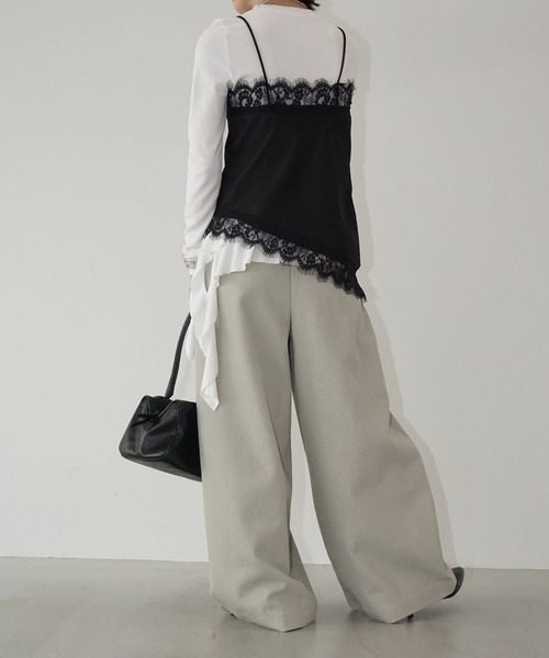 レーストリムサテンキャミソール chw26s006-ファッション通販サイト