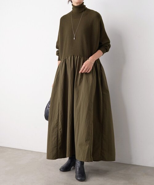 セール】ニットコンビギャザーワンピース（ワンピース）｜BEARDSLEY