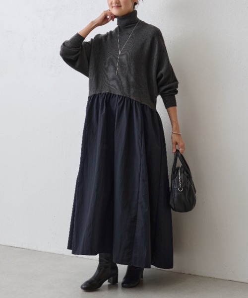 セール】ニットコンビギャザーワンピース（ワンピース）｜BEARDSLEY