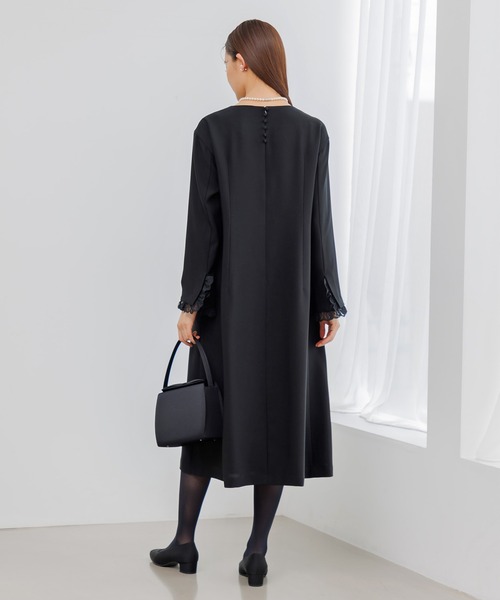 troisiemechaco】喪服・慶弔両用/ブラックフォーマルワンピース