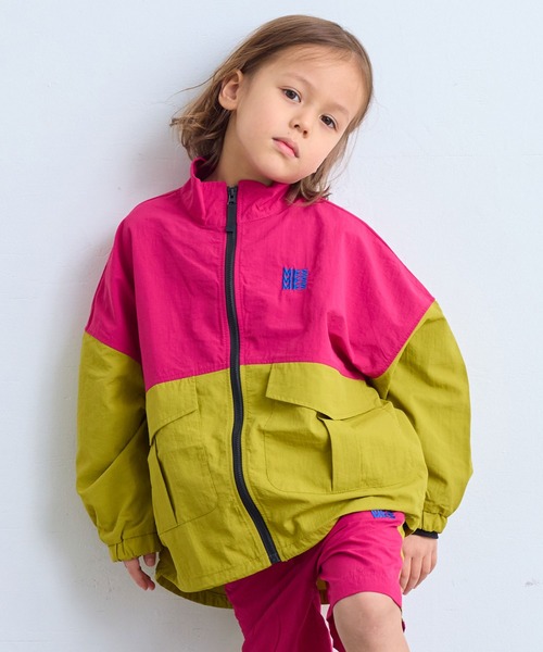 セール】ナイロンビッグポケットバイカラージャケット/セットアップ可