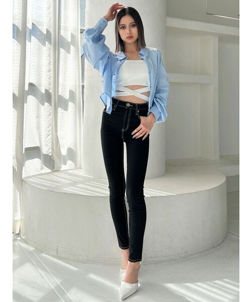 ハイウエストワンウォッシュスキニーパンツ（デニムパンツ）｜GYDA