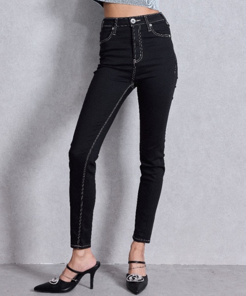 ハイウエストワンウォッシュスキニーパンツ（デニムパンツ）｜GYDA