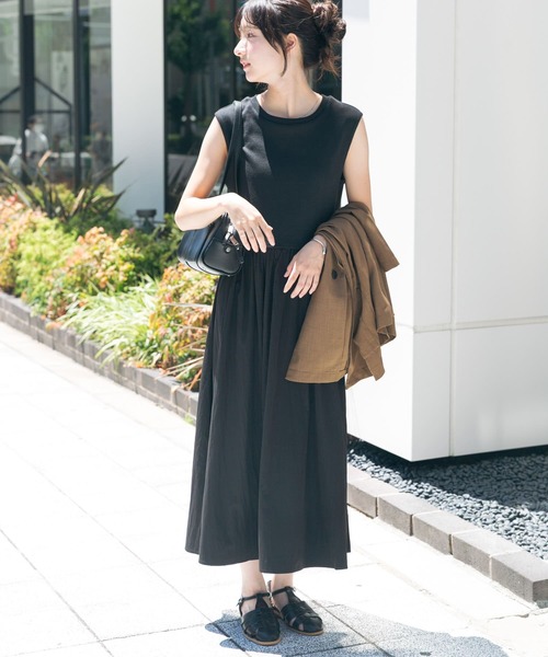 セール】リブドッキングノースリーブワンピース（ワンピース）｜ITEMS