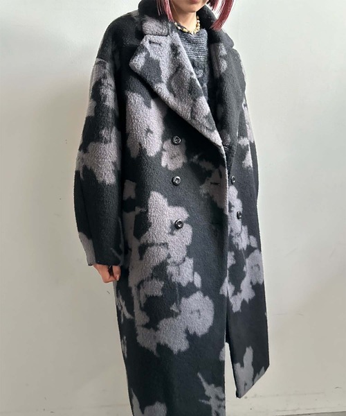 Ameri（アメリ）の「UND SHADOW FLOWER WOOL COAT（チェスターコート