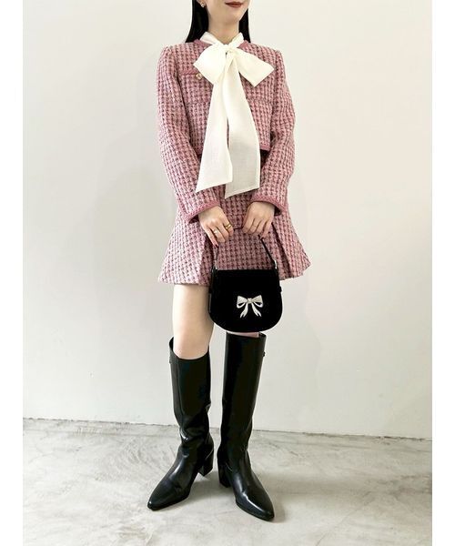 LILY BROWN（リリーブラウン）の「ツイードショートジャケット（ノー