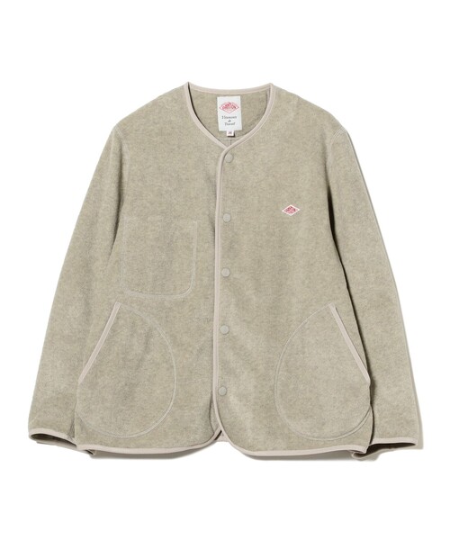 DANTON / ノーカラー フリース ジャケット（ノーカラージャケット