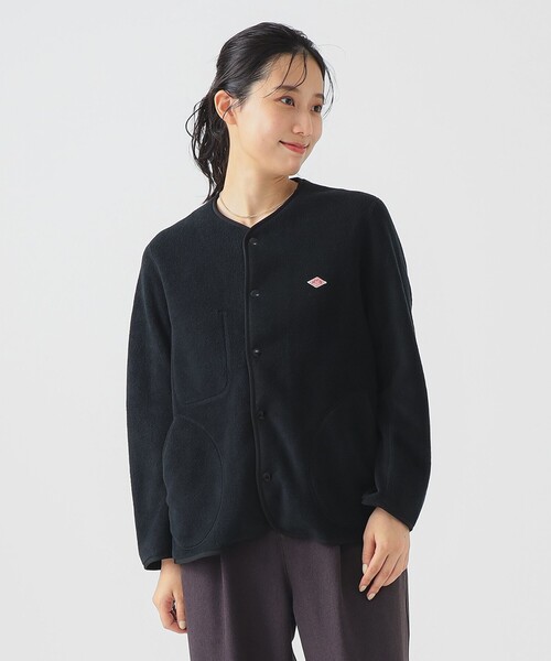 DANTON / ノーカラー フリース ジャケット（ノーカラージャケット