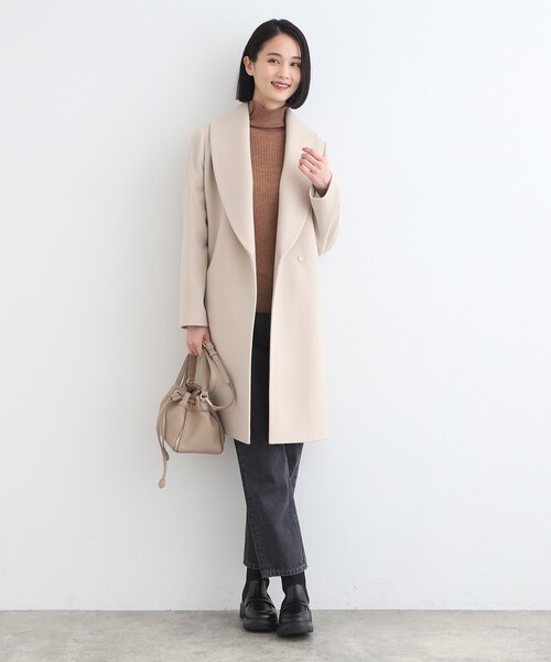 INDIVI（インディヴィ）の「【WEB限定／ウール】ショールカラーロング