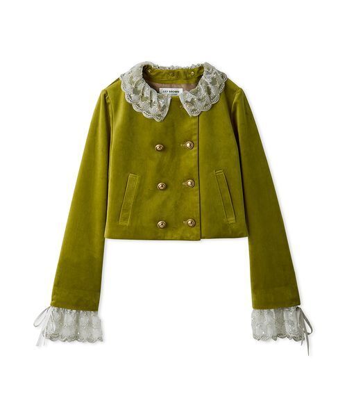 セール】[L.B CANDY STOCK]スカラップビジューアタッチドジャケット