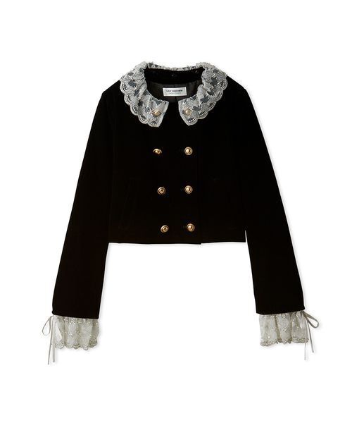 セール】[L.B CANDY STOCK]スカラップビジューアタッチドジャケット