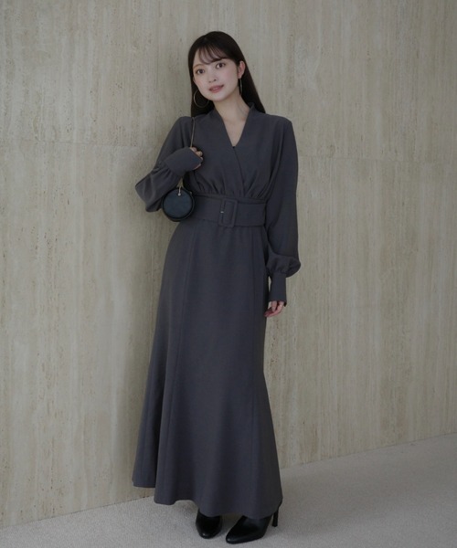 セール】【ZOZO限定カラー】ノーカラーナローワンピース（ワンピース