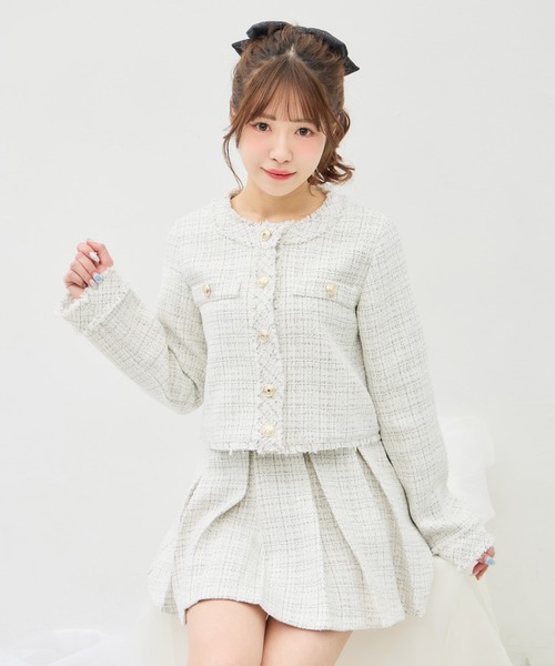 ツイードフリンジジャケット(セットアップ対応)（ブルゾン）｜INGNI