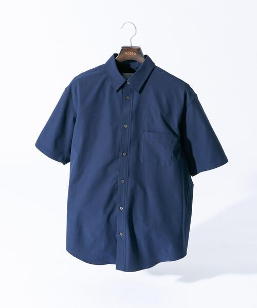 セール】『XLサイズあり』マイクロサッカーレギュラーカラー半袖シャツ