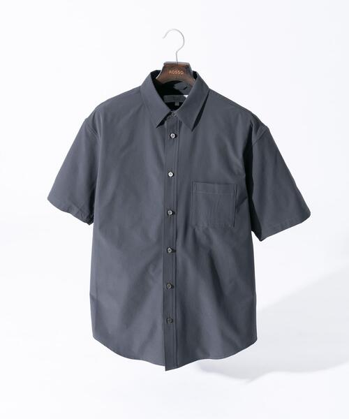 セール】『XLサイズあり』マイクロサッカーレギュラーカラー半袖シャツ