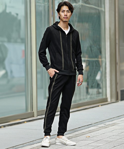 SOMEDIFF】フェイクスウェードラインセットアップ メンズ スエード