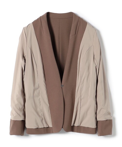 セール】SHIPS Colors:ストレッチ ジョーゼット Vカラー ジャケット2