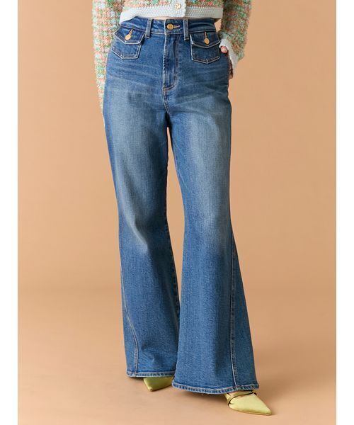 WEB限定00サイズ】ストレッチフレアデニムパンツ（デニムパンツ