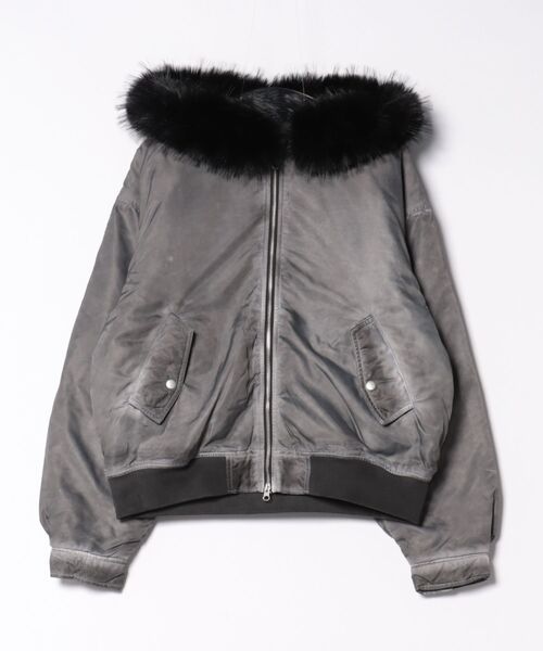 セール】ヴィンテージ加工フードボンバージャケット（ブルゾン）｜8