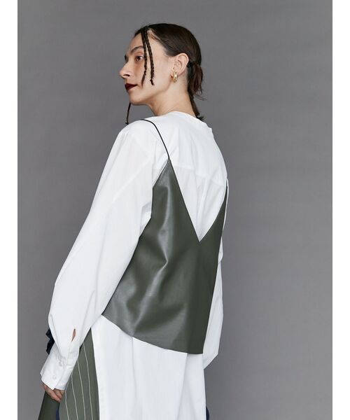 UN3D.（アンスリード）の「FAKE LEATHER CAMISOLE / フェイクレザー