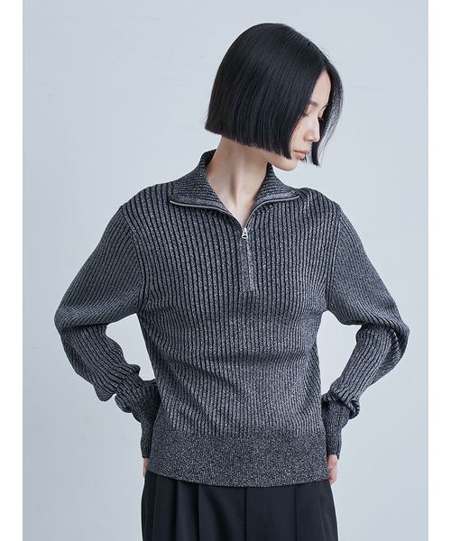 セール】ウェーブスリーブハーフジップニット（ニット/セーター