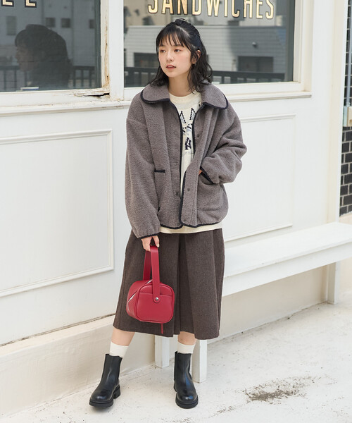 セール】丸襟 カットボアジャケット（ブルゾン）｜FREAK'S STORE