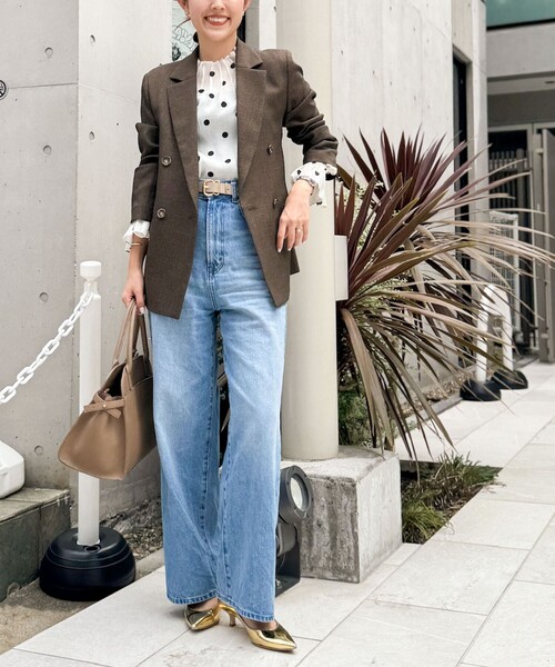 ウォッシャブルピンタックドットプリントブラウス（シャツ/ブラウス