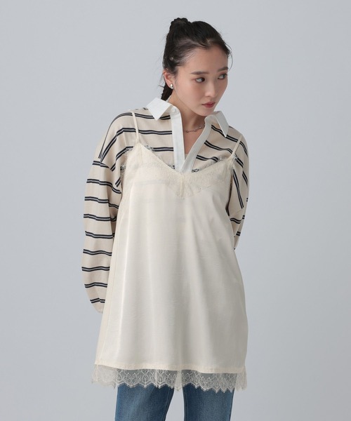 サテンレースキャミチュニック 639092（キャミソール）｜LEPSIM