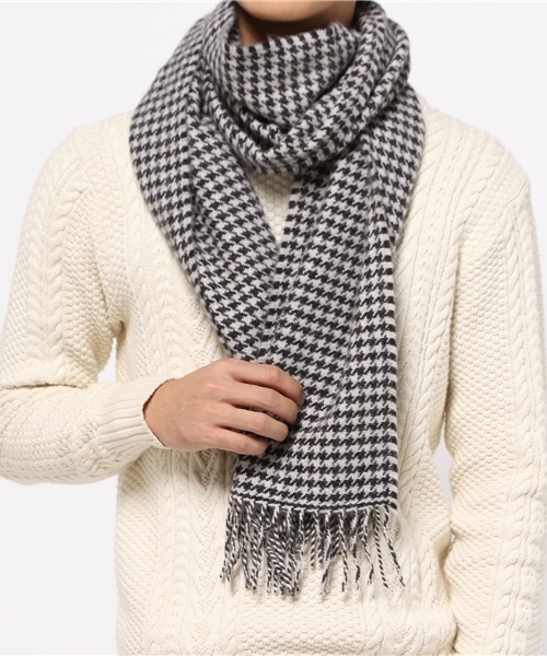 DRAKE'S（ドレイクス）の「Drake's / ハウンドトゥース マフラー