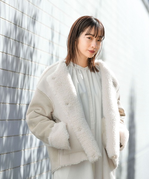 KBF（ケイビーエフ）の「フェイクムートンパッチワークジャケット